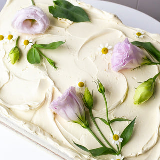 floral sheet cake