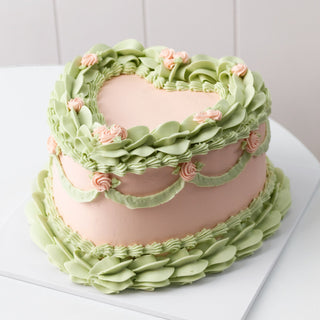 eleanor 6" size in pink and sage vintage cake