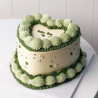 lillian vintage cake 6" size, in sage and forest green